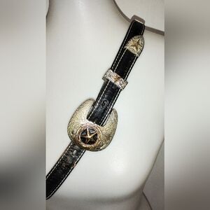 VINTAGE TEXAS GOLD STAR LEATHER BELT
